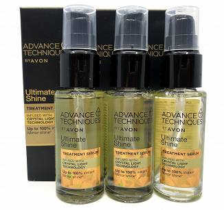 3 x Avon Advance Techniques Treatment Serum Ultimate Shine For Dry Hair 30ml