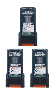 3 x L'Oreal Paris Men Expert Magnesium Defense Hypoallergenic Shower Gel 300ml