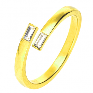 Xuping Ring Gold Plated Crystals Surgical Steel Size: 8